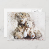 Sweet Brown Teddy Bears Post Card Briefkaart (Voorkant / Achterkant)