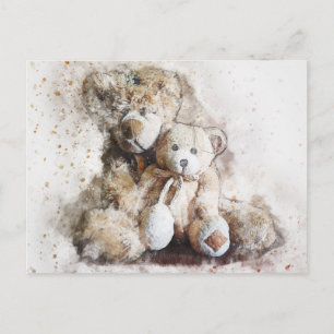 Sweet Brown Teddy Bears Post Card Briefkaart