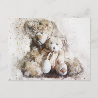 Sweet Brown Teddy Bears Post Card Briefkaart