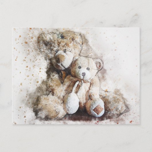 Sweet Brown Teddy Bears Post Card Briefkaart (Voorkant)