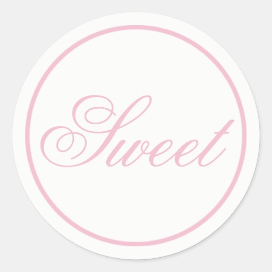 "Sweet" bruiloft Sticker - Blush Pink (Voorkant)