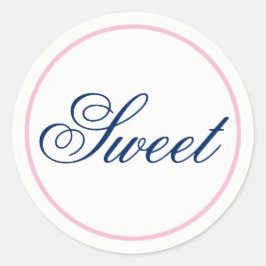"Sweet" bruiloft Sticker - Blush Pink/Navy
