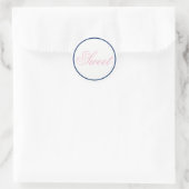 "Sweet" bruiloft Sticker - Blush Pink/Navy (Tas)
