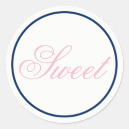 "Sweet" bruiloft Sticker - Blush Pink/Navy