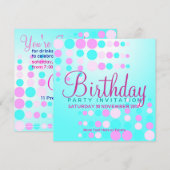 Sweet Bubbles Party / Verjaardag Uitnodiging (Voorkant / Achterkant)