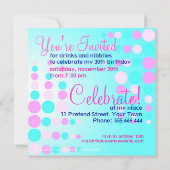 Sweet Bubbles Party / Verjaardag Uitnodiging (Achterkant)