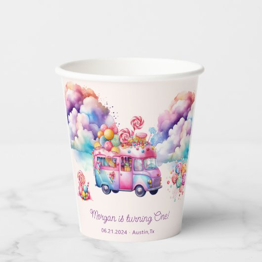 Sweet Budget CandyLane Kind is jarig Papieren Bekers (Voorkant)