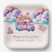 Sweet Budget CandyLane Kind is jarig Papieren Bordje (Voorkant)