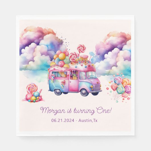 Sweet Budget CandyLane Kind is jarig Servet (Voorkant)