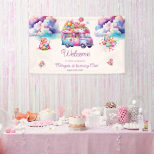 Sweet Budget CandyLane Kind Verjaardag Welkom Spandoek