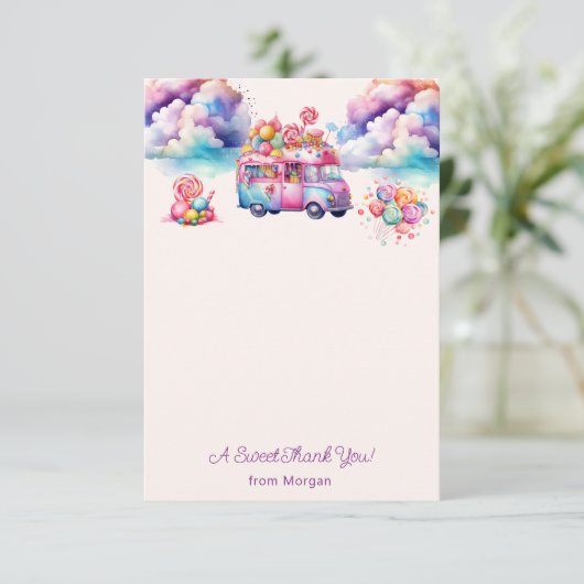 Sweet Budget CandyLane Kind's Sticker Bedankkaart (Staand voorkant)
