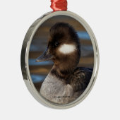 Sweet Bufflehead Duck op Sunlit Watts Metalen Ornament (Rechts)