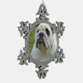 Sweet Bulldog Tin Sneeuwvlok Ornament (Links)