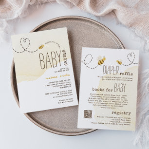 Sweet Bumble Bee Alles in één Baby shower Kaart