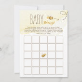 Sweet Bumble Bee Baby shower Baby Bingo Game Kaart (Voorkant)