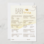 Sweet Bumble Bee Baby shower Baby Trivia Kaart (Voorkant)