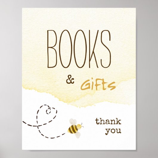 Sweet Bumble Bee Baby shower Boeken en Geschenken  Poster (Voorkant)