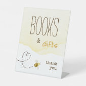 Sweet Bumble Bee Baby shower boeken en geschenken Reclamebord Met Voetstuk (Voorkant)