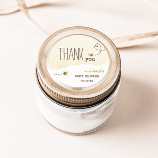 Sweet Bumble Bee Baby shower Dank je wel Ronde Sticker