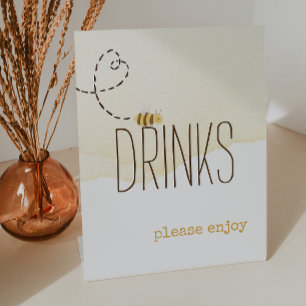 Sweet Bumble Bee Baby shower Drinken Reclamebord Met Voetstuk