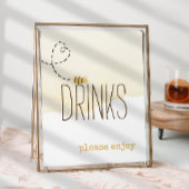 Sweet Bumble Bee Baby shower Drinken Sign Poster