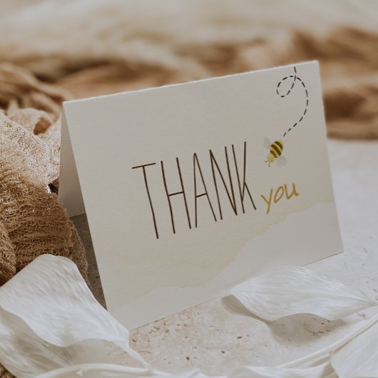 Sweet Bumble Bee Baby shower gevouwen Bedankkaart