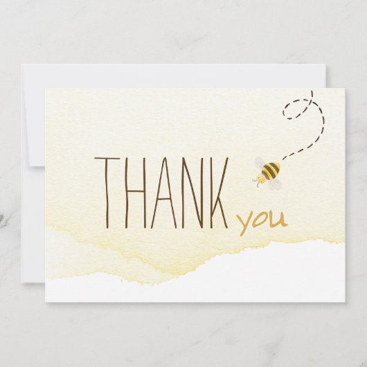 Sweet Bumble Bee Baby shower horizontaal Bedankkaart (Voorkant)