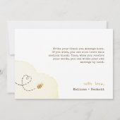 Sweet Bumble Bee Baby shower horizontaal Bedankkaart (Achterkant)