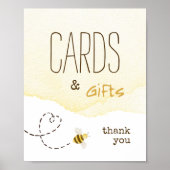 Sweet Bumble Bee Baby shower Kaarten en geschenken Poster (Voorkant)