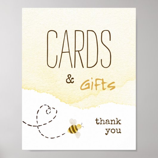 Sweet Bumble Bee Baby shower Kaarten en geschenken Poster (Voorkant)