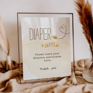 Sweet Bumble Bee Baby shower Luier Raffle Poster