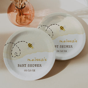 Sweet Bumble Bee Baby shower Papieren Bordje