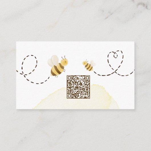 Sweet Bumble Bee Baby shower Registry QR-code Informatiekaartje (Achterkant)