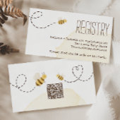 Sweet Bumble Bee Baby shower Registry QR-code Informatiekaartje