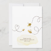 Sweet Bumble Bee Baby shower verticaal Bedankkaart (Achterkant)