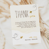 Sweet Bumble Bee Baby shower verticaal Bedankkaart