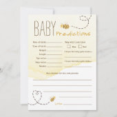 Sweet Bumble Bee Baby shower voorspellingen Kaart (Voorkant)