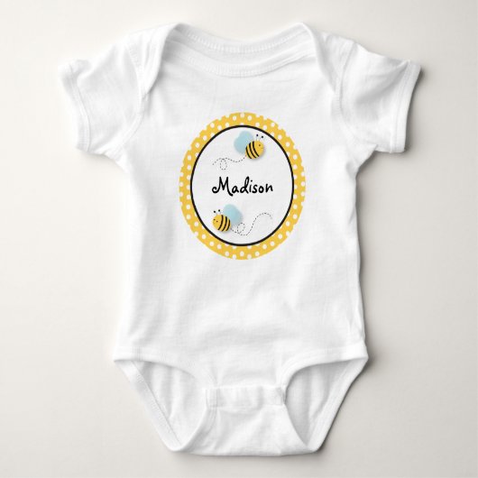 Sweet Bumble Bee gepersonaliseerd Baby T-shirt (Voorkant)