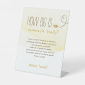 Sweet Bumble Bee Hoe groot is de buik van mama Reclamebord Met Voetstuk (Voorkant)