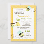 Sweet Bumble Bee Mam to Bee Baby shower Invite Kaart (Voorkant)