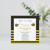 Sweet Bumble Bee Mam to Bee Baby shower Invite Kaart (Staand voorkant)