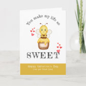 Sweet Bumble Bee Valentijnsdag Kaart (Voorkant)
