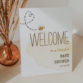 Sweet Bumble Bee Welkom Baby shower Reclamebord Met Voetstuk