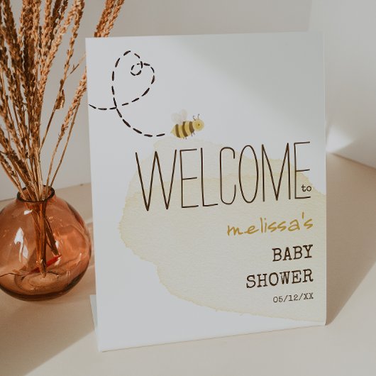 Sweet Bumble Bee Welkom Baby shower Reclamebord Met Voetstuk