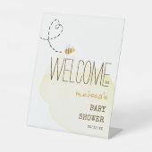 Sweet Bumble Bee Welkom Baby shower Reclamebord Met Voetstuk (Voorkant)