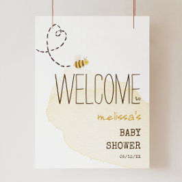 Sweet Bumble Bee Welkom Baby shower Teken Poster