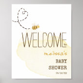 Sweet Bumble Bee Welkom Baby shower Teken Poster (Voorkant)