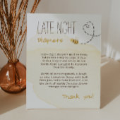 Sweet Bumbleb Bee Baby shower Late Night Luiers Reclamebord Met Voetstuk