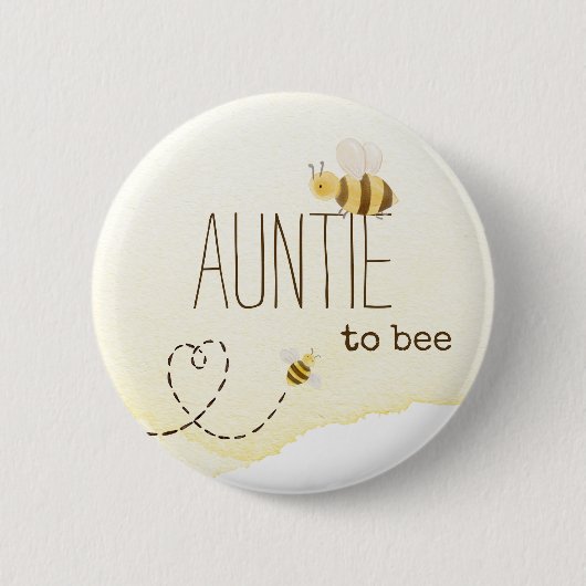 Sweet Bumblebee Baby Shower Auntie To Bee Button (Voorkant)