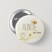 Sweet Bumblebee Baby Shower Auntie To Bee Button (Voorkant /achterkant)
